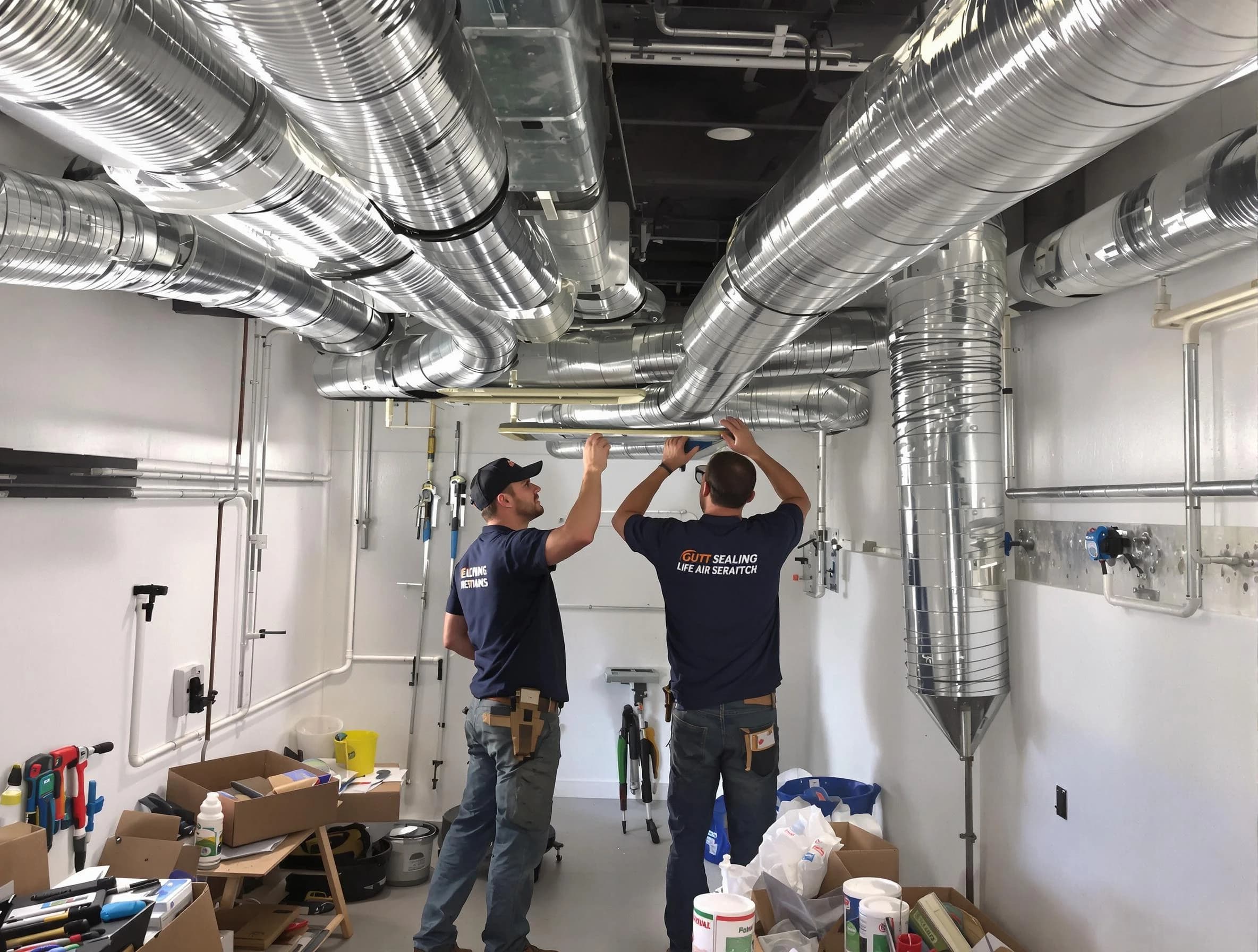 Anaheim Air Duct Cleaning technician applying professional duct sealing solutions in Anaheim