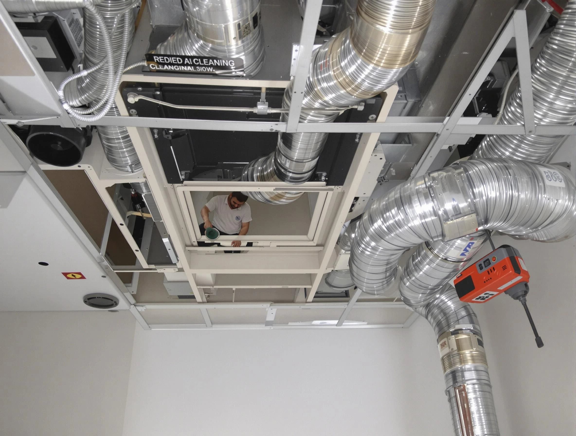 Anaheim Air Duct Cleaning technician performing detailed central duct system cleaning in Anaheim